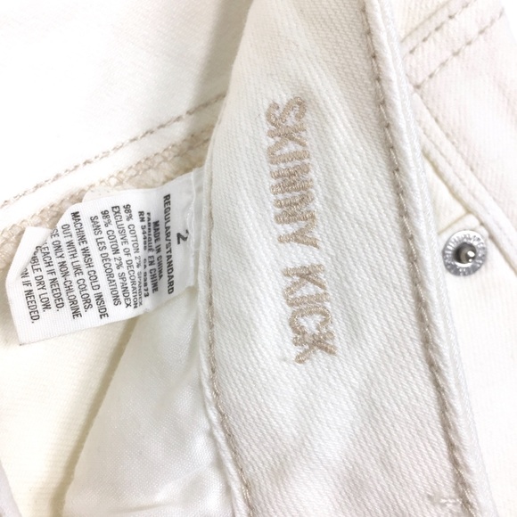 American Eagle White Skinny Kick Jeans 2 Reg, NWOT - Picture 9 of 10